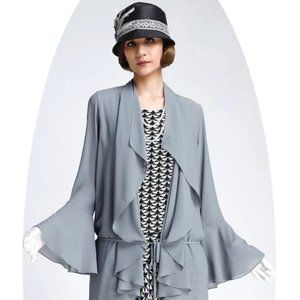 Women's 1920's Chiffon Jacket with Cascade Collar, Great Gatsby